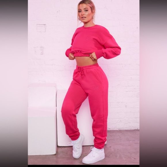 Bo and tee pink cropped sweatshirt jumper - Large (L size) - Picture 4 of 7